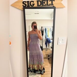 Women's Purple Strapless Maxi Dress